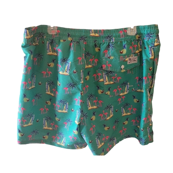 Polo Ralph Lauren Coconut Flamingo Swimming Trunks Pink Green New with Tags - Picture 6 of 7